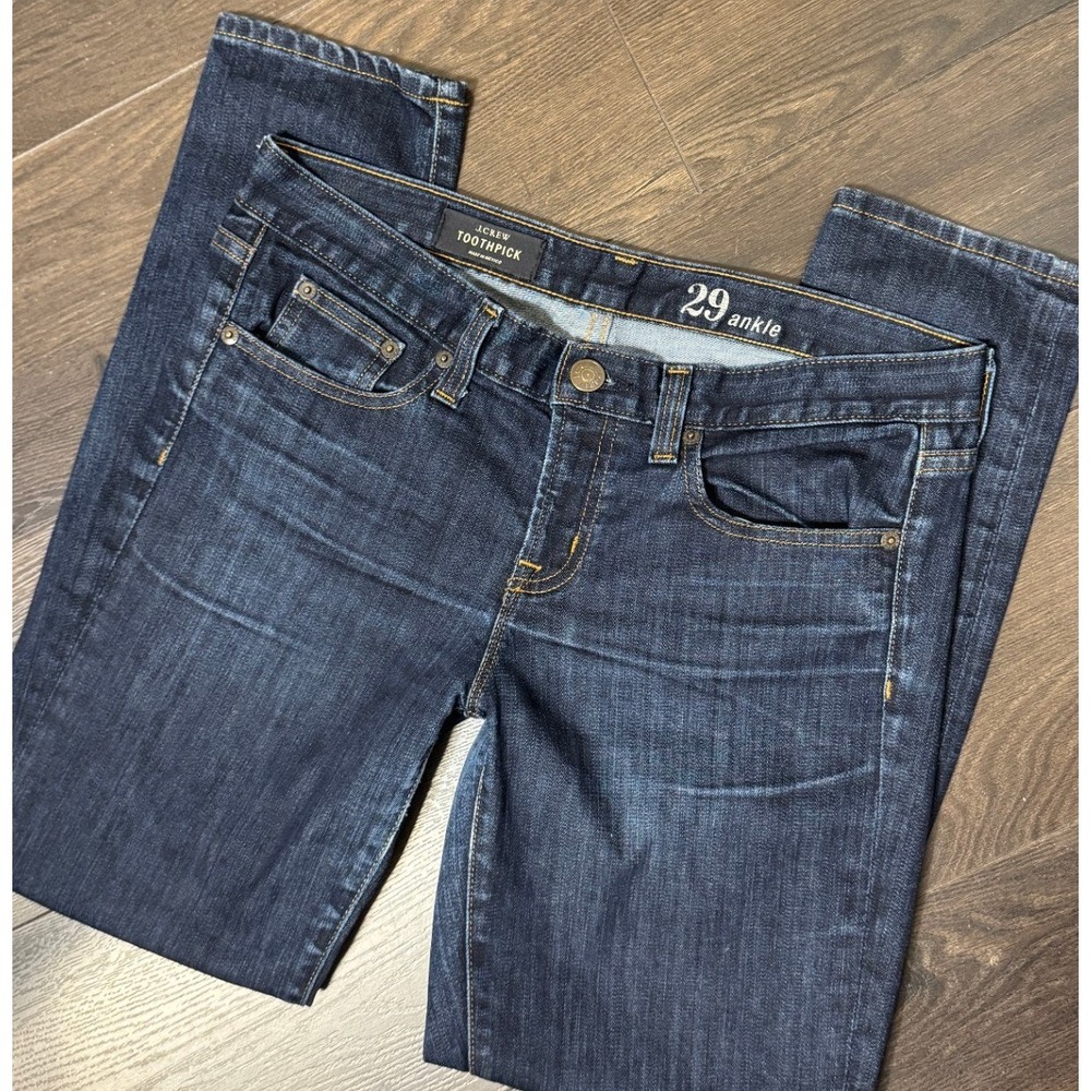 J.Crew Jeans Toothpick Skinny 29 Dark Wash Indigo Ankle 46240 Y2K Classic Preppy